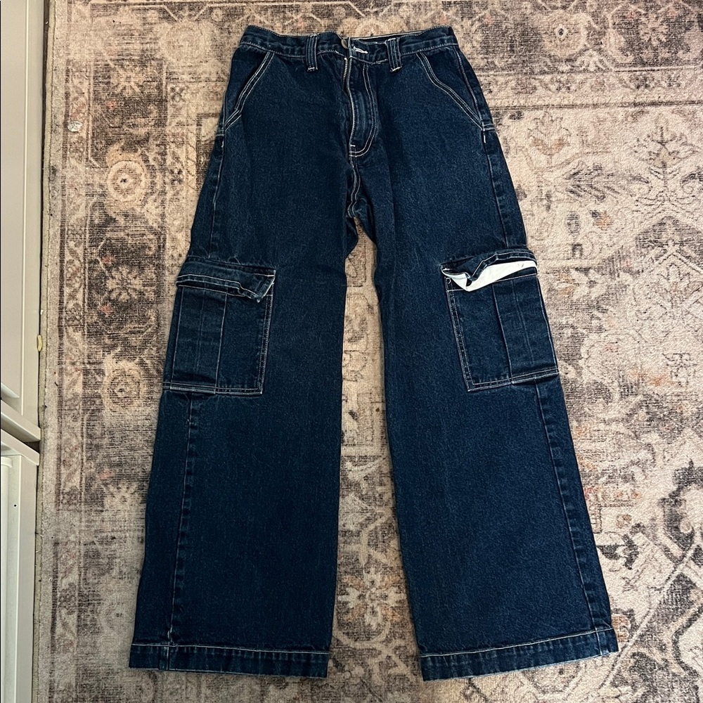 Brandy Melville Dark Blue Wide Leg Jeans